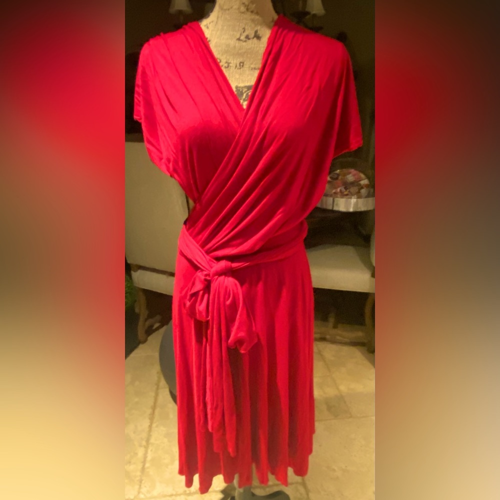 Lush Jersey Knit Red Convertible Infinity Dress Women’s one size fits most♥️
